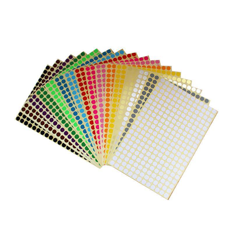 8mm to 50mm Round Dot Stickers Coloured Paper Labels Circles Dot Adhesive Sticky - 50mm 8 Dots -16 Sheets V528-STICKER-16PCS-MIX-50MM-627498