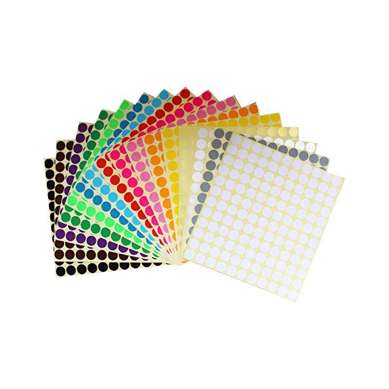 8mm to 50mm Round Dot Stickers Coloured Paper Labels Circles Dot Adhesive Sticky - 50mm 8 Dots -16 Sheets V528-STICKER-16PCS-MIX-50MM-627498
