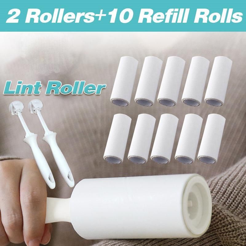 Lint Roller With Refills Sticky Remover Pet Dog Hair Clothes Sofa Dust Cleaning V528-STICKER-2HANDLE10ROLL-58566