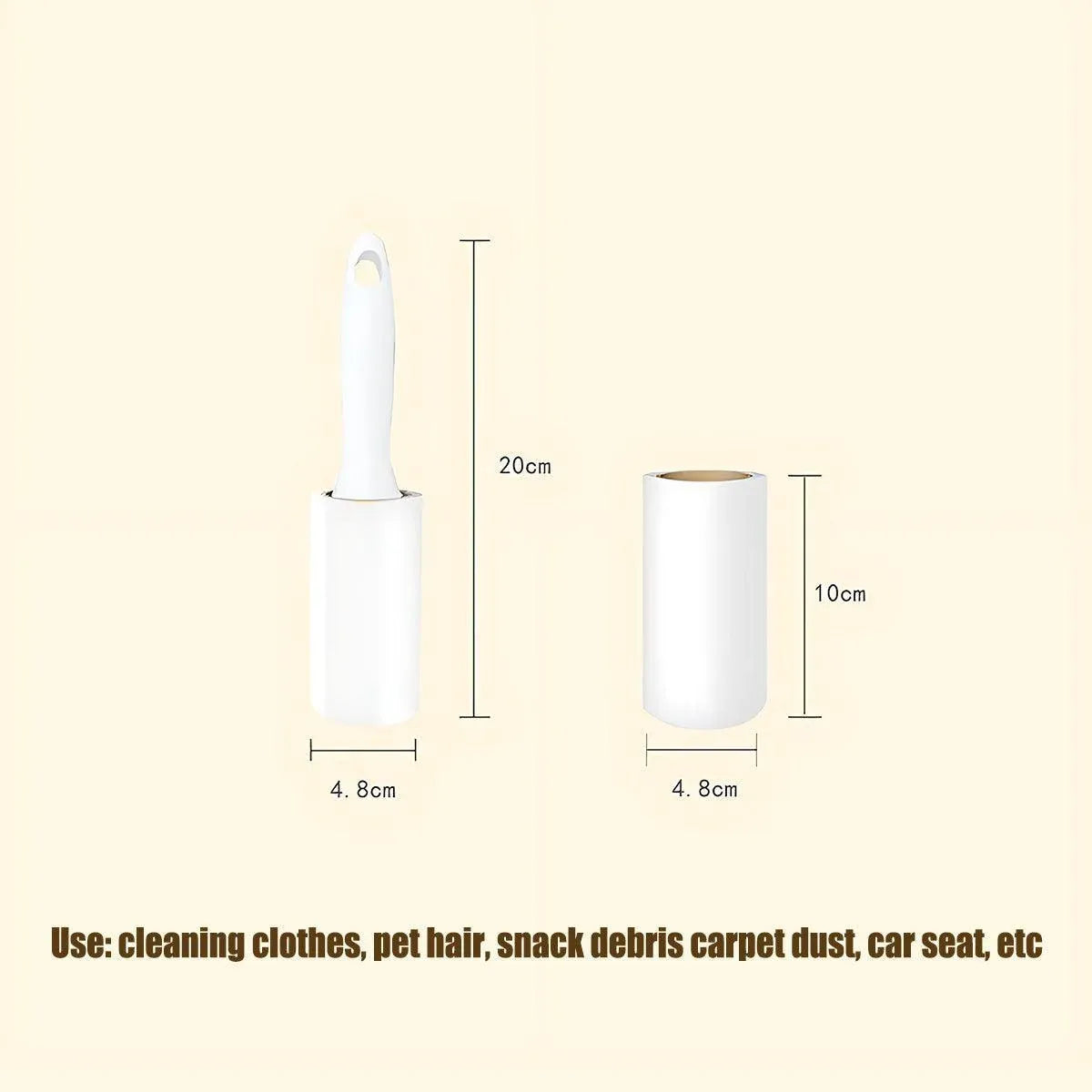 Lint Roller With Refills Sticky Remover Pet Dog Hair Clothes Sofa Dust Cleaning V528-STICKER-2HANDLE10ROLL-58566
