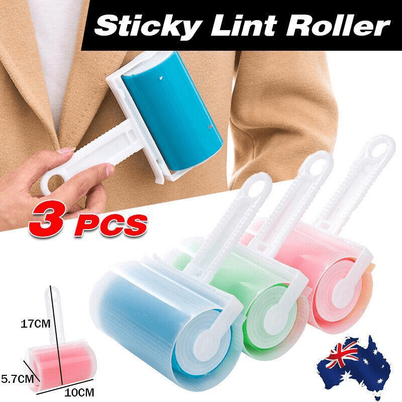 3PCS Washable Lint Rollers for Pet Hair Clothes Carpet Reusable Sticky Brush V528-STICKER-3PCS-22069