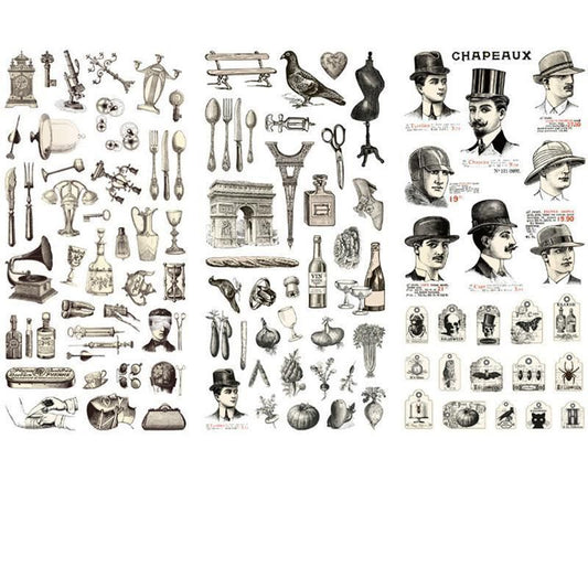 15-Style Creative Student Graffiti Sticker Set Small Fresh Sticker - O-Retro Objects V528-STICKER-FGWJ-880786