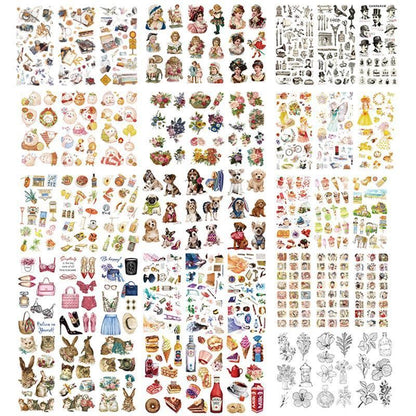 15-Style Creative Student Graffiti Sticker Set Small Fresh Sticker - O-Retro Objects V528-STICKER-FGWJ-880786