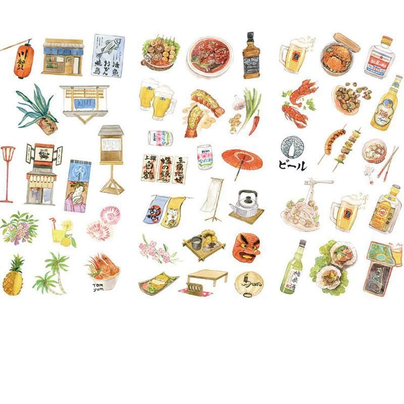15-Style Creative Student Graffiti Sticker Set Small Fresh Sticker - C-Tokyo Cuisine V528-STICKER-JDMS-410526