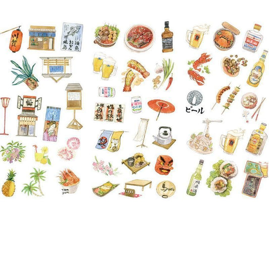 15-Style Creative Student Graffiti Sticker Set Small Fresh Sticker - C-Tokyo Cuisine V528-STICKER-JDMS-410526