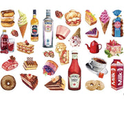 15-Style Creative Student Graffiti Sticker Set Small Fresh Sticker - H-Delicious Desserts V528-STICKER-MSTD-631572
