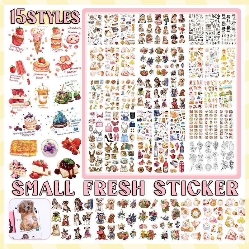 15-Style Creative Student Graffiti Sticker Set Small Fresh Sticker - J-Fashion Clothing V528-STICKER-SSFS-906877