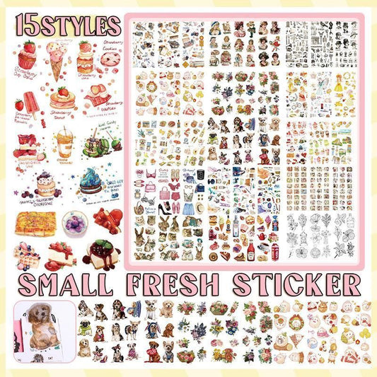 15-Style Creative Student Graffiti Sticker Set Small Fresh Sticker - J-Fashion Clothing V528-STICKER-SSFS-906877