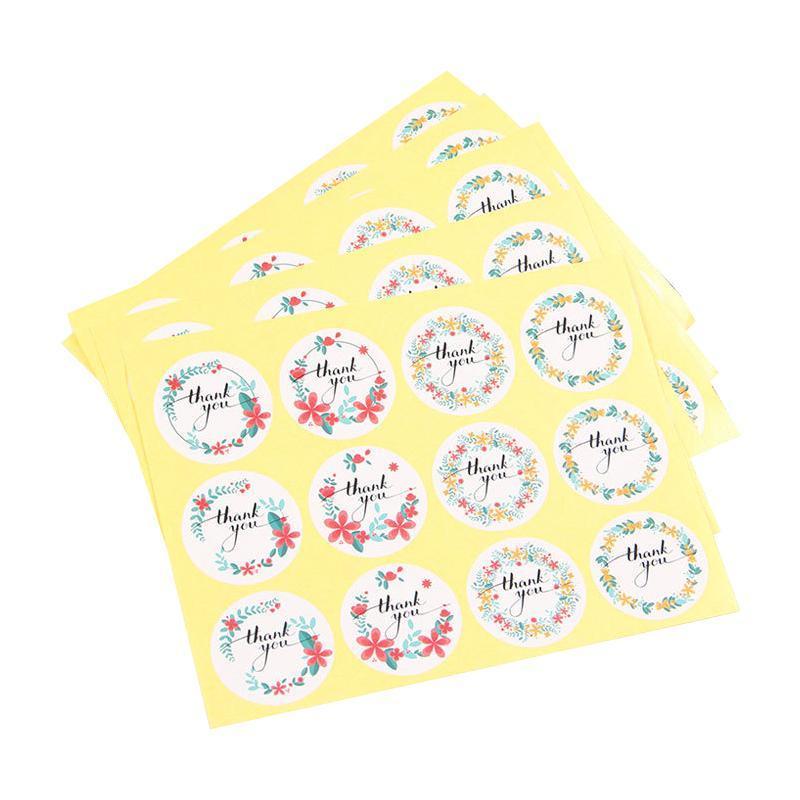 UP TO 80PCS Stickers Labels Thank You Stickers Gift Wrapping Craft Scrapbook DIY - 12*5PCS Style 12 V528-STICKERS-6FLOWERS-12X5-177663