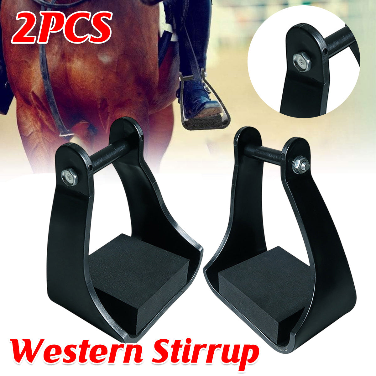 2pcs Plastic Stirrups Adjustable Horse Riding Equestrian Training Stable Riding V528-STIRRUP-880988