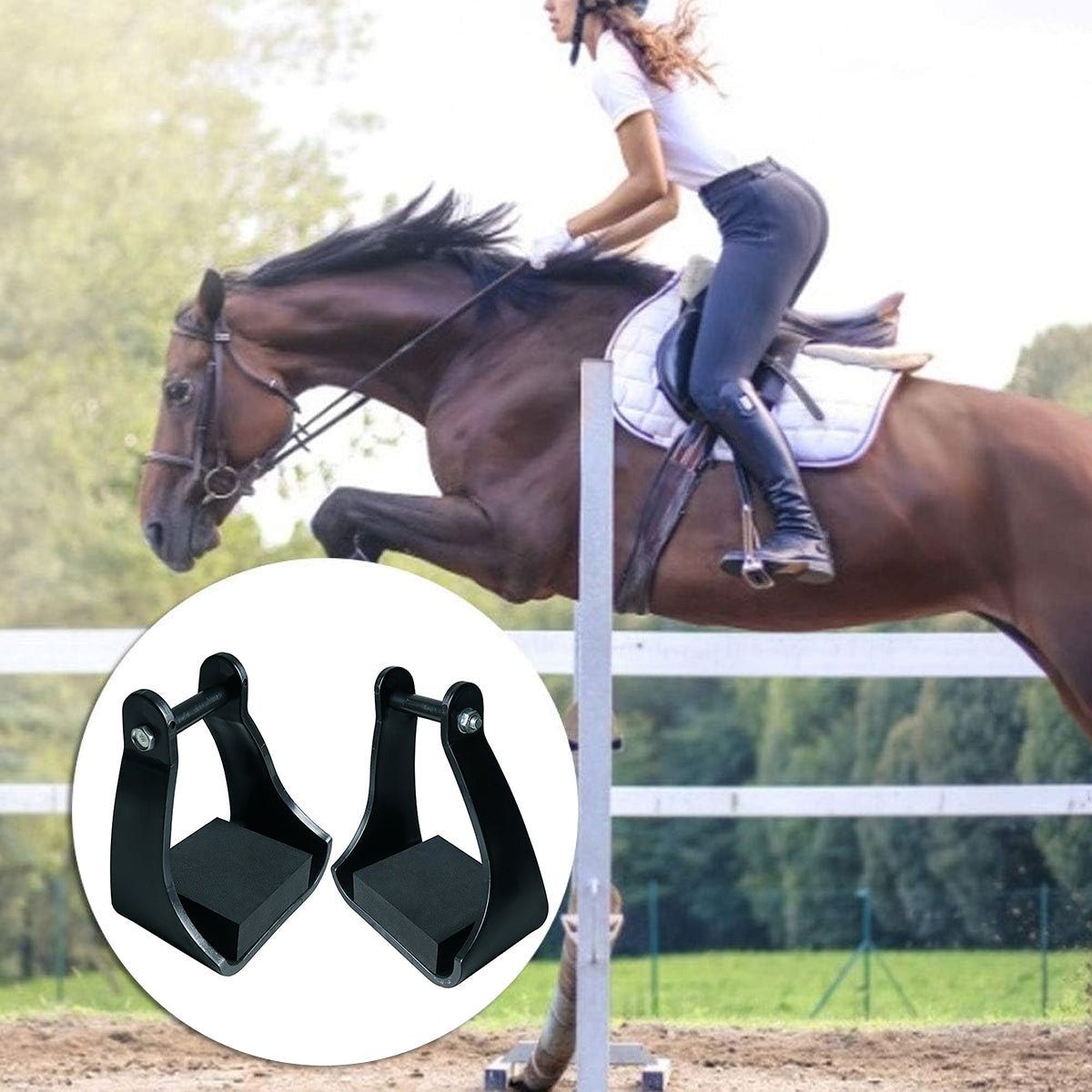 2pcs Plastic Stirrups Adjustable Horse Riding Equestrian Training Stable Riding V528-STIRRUP-880988
