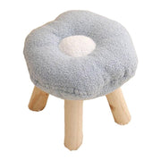 Small Flower Short Stool for Entryway or Living Room Shoe Bench or Footrest - Blue V528-STOOL-BLUE-179411