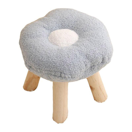 Small Flower Short Stool for Entryway or Living Room Shoe Bench or Footrest - Blue V528-STOOL-BLUE-179411