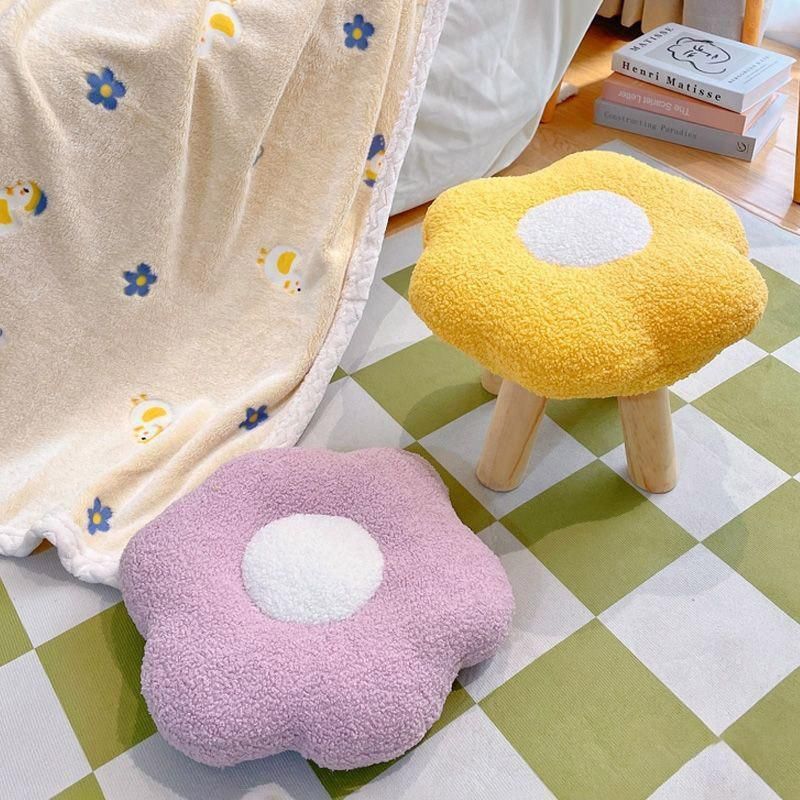 Small Flower Short Stool for Entryway or Living Room Shoe Bench or Footrest - Blue V528-STOOL-BLUE-179411