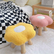 Small Flower Short Stool for Entryway or Living Room Shoe Bench or Footrest - Blue V528-STOOL-BLUE-179411