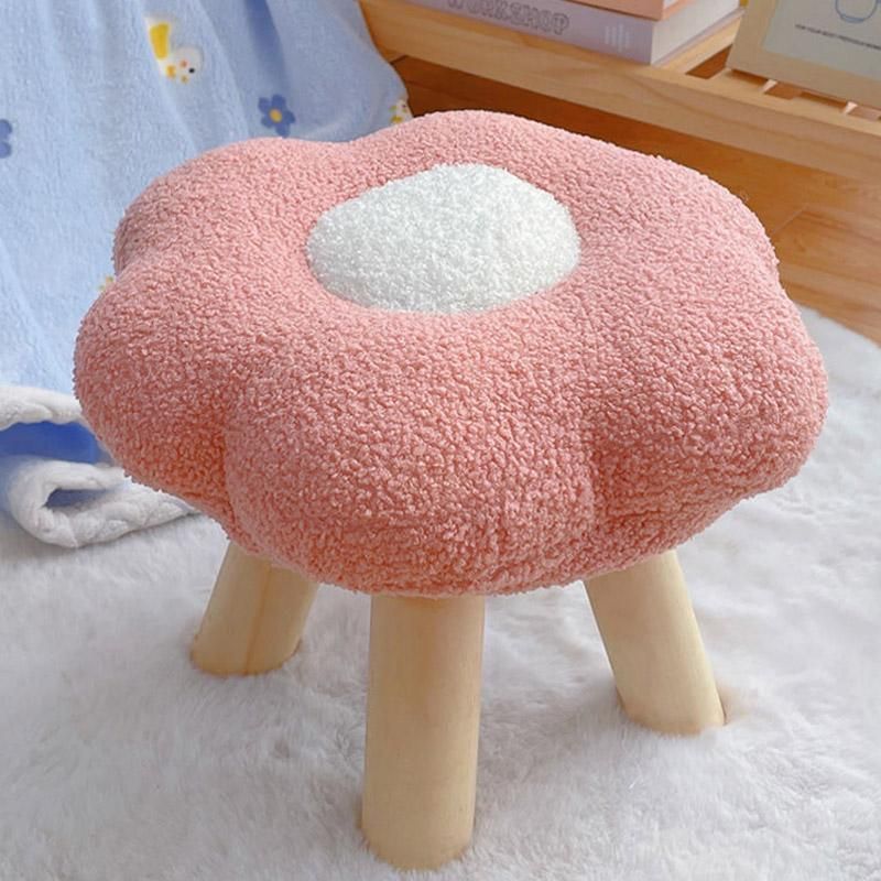 Small Flower Short Stool for Entryway or Living Room Shoe Bench or Footrest - Blue V528-STOOL-BLUE-179411