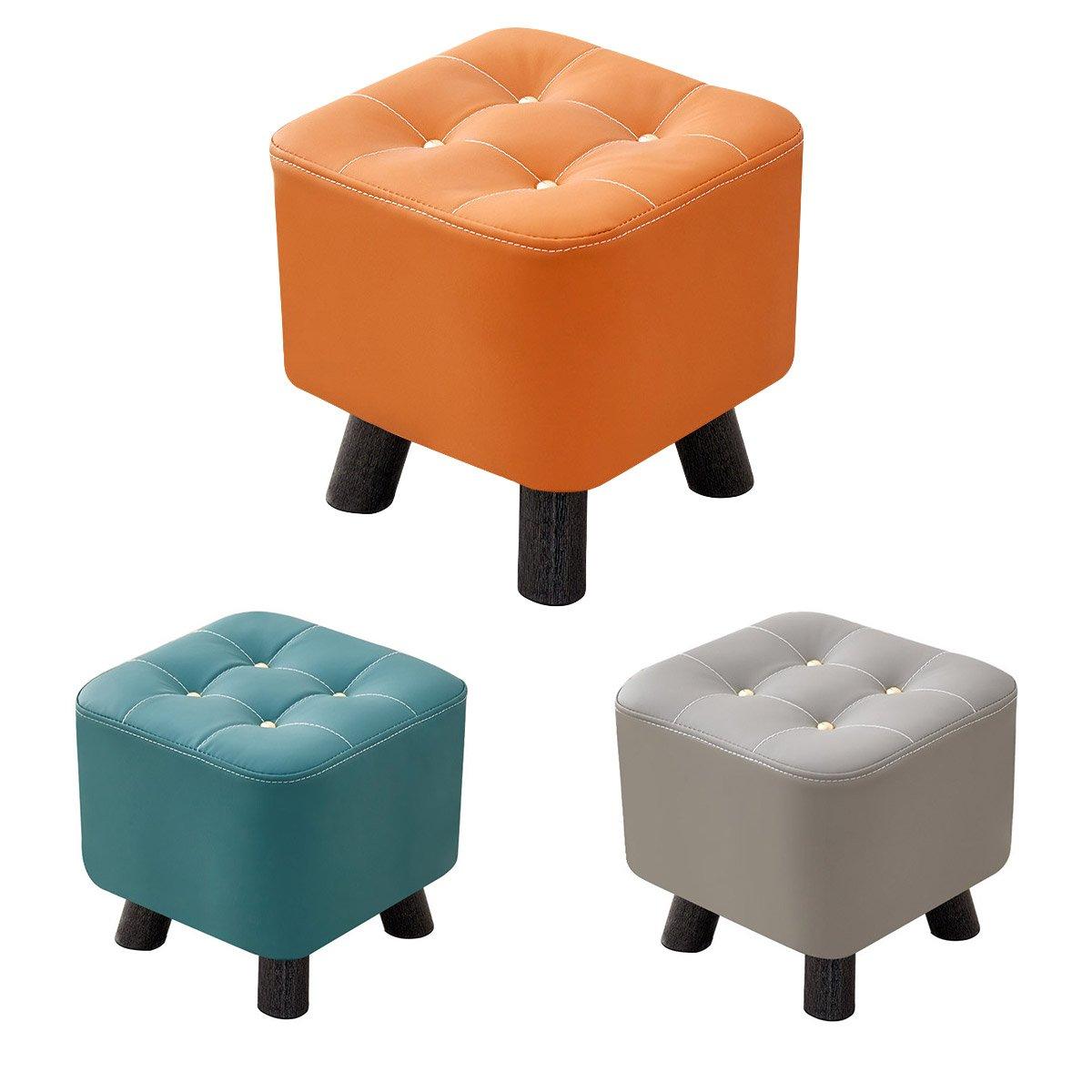 Small Stool Household Sofa Stool Shoes Changing Low Seat for Bedroom and Living - Orange V528-STOOL-ORANGE-313181