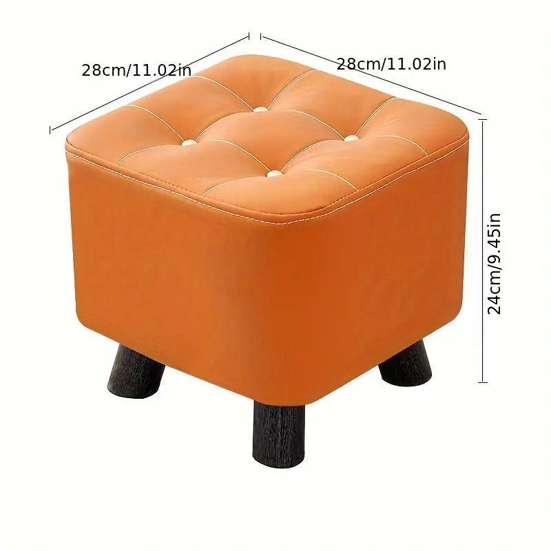 Small Stool Household Sofa Stool Shoes Changing Low Seat for Bedroom and Living - Orange V528-STOOL-ORANGE-313181
