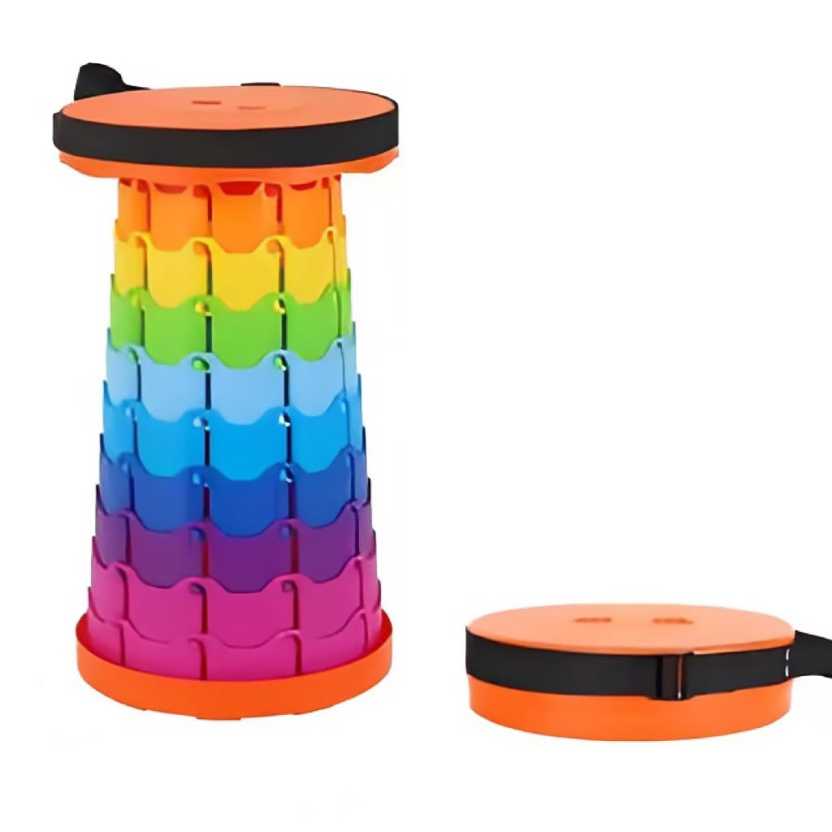 Rainbow Telescopic Folding Stool Thickened Travel Outdoor Seat for Camping - Blue V528-STOOL-RAINBOW-BLUE-375155