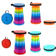 Rainbow Telescopic Folding Stool Thickened Travel Outdoor Seat for Camping - Orange V528-STOOL-RAINBOW-ORANGE-301447
