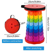 Rainbow Telescopic Folding Stool Thickened Travel Outdoor Seat for Camping - Orange V528-STOOL-RAINBOW-ORANGE-301447