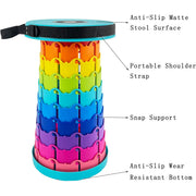 Rainbow Telescopic Folding Stool Thickened Travel Outdoor Seat for Camping - Orange V528-STOOL-RAINBOW-ORANGE-301447