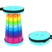 Rainbow Telescopic Folding Stool Thickened Travel Outdoor Seat for Camping - Orange V528-STOOL-RAINBOW-ORANGE-301447