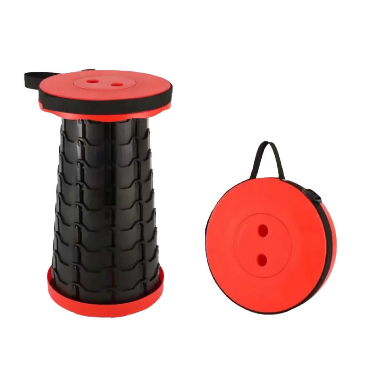 Portable Telescopic Folding Stool Travel Outdoor Seat Compact Retractable Chair - Red V528-STOOL-RED-698092