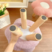 Small Flower Short Stool for Entryway or Living Room Shoe Bench or Footrest - White V528-STOOL-WHITE-275852