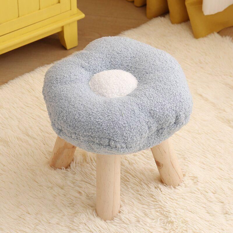 Small Flower Short Stool for Entryway or Living Room Shoe Bench or Footrest - White V528-STOOL-WHITE-275852
