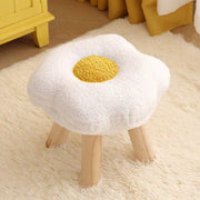 Small Flower Short Stool for Entryway or Living Room Shoe Bench or Footrest - White V528-STOOL-WHITE-275852