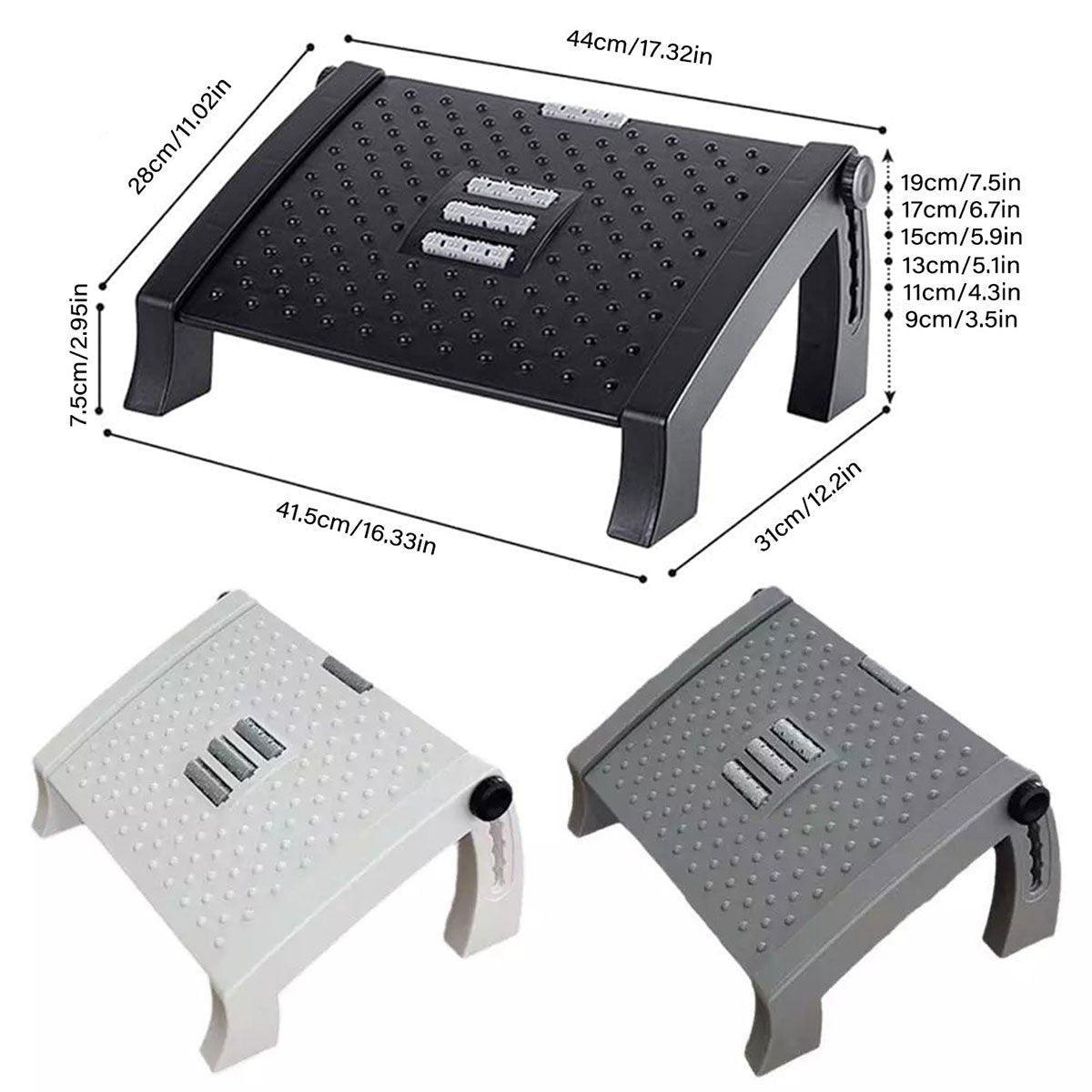 1PC Adjustable Office Foot Rest Pedal Stool Sofa Leg Support for Home or Desk Use - White V528-STOOL-WHITE-735384