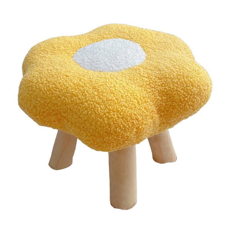 Small Flower Short Stool for Entryway or Living Room Shoe Bench or Footrest - Yellow V528-STOOL-YELLOW-508480