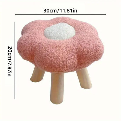 Small Flower Short Stool for Entryway or Living Room Shoe Bench or Footrest - Yellow V528-STOOL-YELLOW-508480