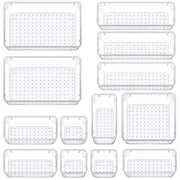 Transparent Plastic Drawer Organiser Set Multifunctional Desktop Storage Box - 13PCS V528-STORAGE-13PCS-363437