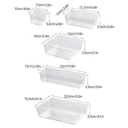 Transparent Plastic Drawer Organiser Set Multifunctional Desktop Storage Box - 13PCS V528-STORAGE-13PCS-363437
