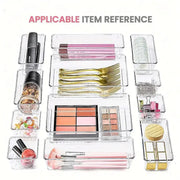 Transparent Plastic Drawer Organiser Set Multifunctional Desktop Storage Box - 13PCS V528-STORAGE-13PCS-363437