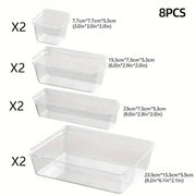 Transparent Plastic Drawer Organiser Set Multifunctional Desktop Storage Box - 13PCS V528-STORAGE-13PCS-363437