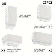 Transparent Plastic Drawer Organiser Set Multifunctional Desktop Storage Box - 13PCS V528-STORAGE-13PCS-363437