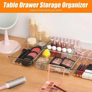 Transparent Plastic Drawer Organiser Set Multifunctional Desktop Storage Box - 13PCS V528-STORAGE-13PCS-363437