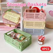 4PCS Collapsible Plastic Storage Box Desktop Organizer Basket Storage Container V528-STORAGE-4PCS-252973
