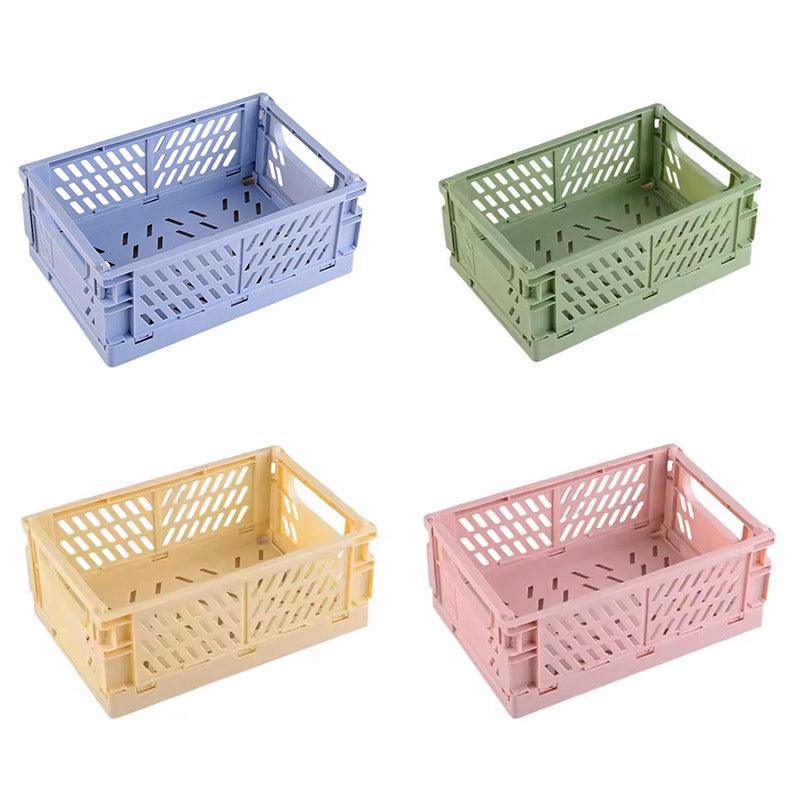 4PCS Collapsible Plastic Storage Box Desktop Organizer Basket Storage Container V528-STORAGE-4PCS-252973