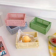 4PCS Collapsible Plastic Storage Box Desktop Organizer Basket Storage Container V528-STORAGE-4PCS-252973