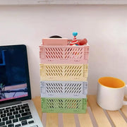 4PCS Collapsible Plastic Storage Box Desktop Organizer Basket Storage Container V528-STORAGE-4PCS-252973
