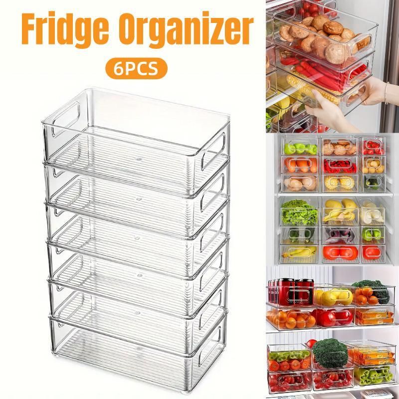 6pcs Transparent Fridge Organizer Storage Box for Kitchen and Food Organization V528-STORAGE-6PCS-689100
