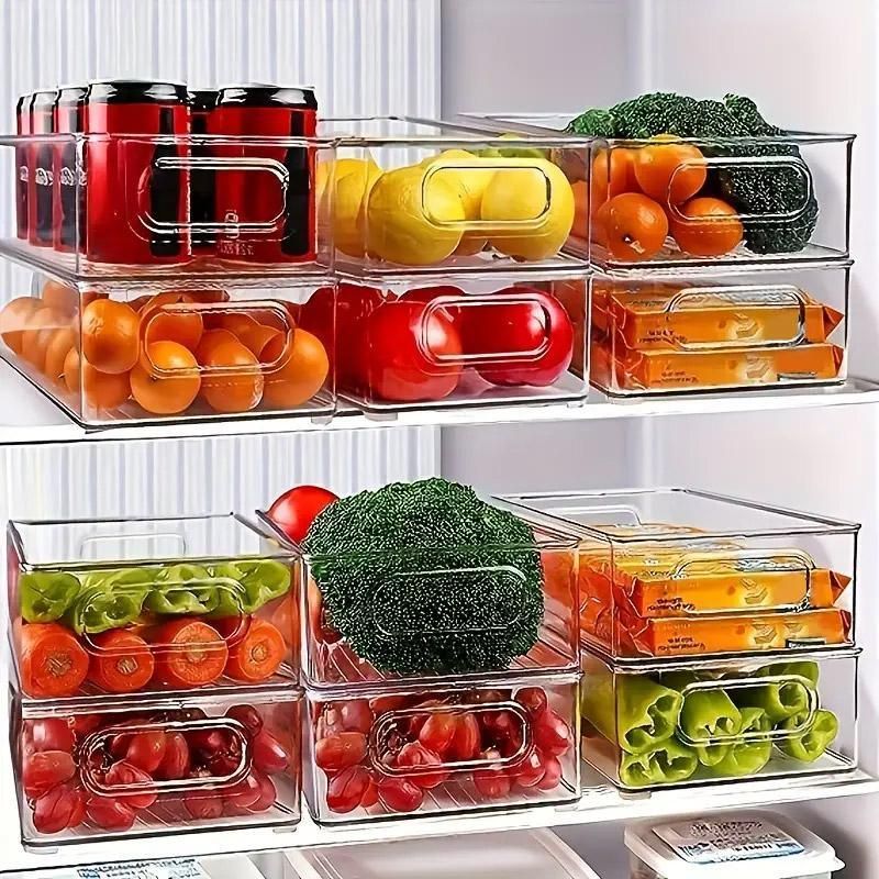 6pcs Transparent Fridge Organizer Storage Box for Kitchen and Food Organization V528-STORAGE-6PCS-689100