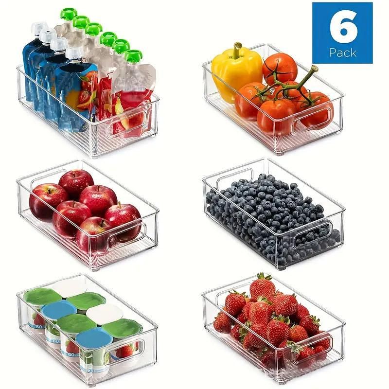 6pcs Transparent Fridge Organizer Storage Box for Kitchen and Food Organization V528-STORAGE-6PCS-689100