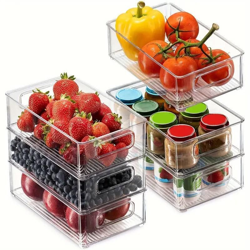 6pcs Transparent Fridge Organizer Storage Box for Kitchen and Food Organization V528-STORAGE-6PCS-689100