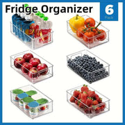 6pcs Transparent Fridge Organizer Storage Box for Kitchen and Food Organization V528-STORAGE-6PCS-689100