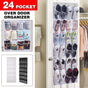 24 Pocket Shoe Organiser Bag Over Door Holder Hanging Shelf Storage Rack Hooks - White V528-STORAGE-BAG-WHITE-503908